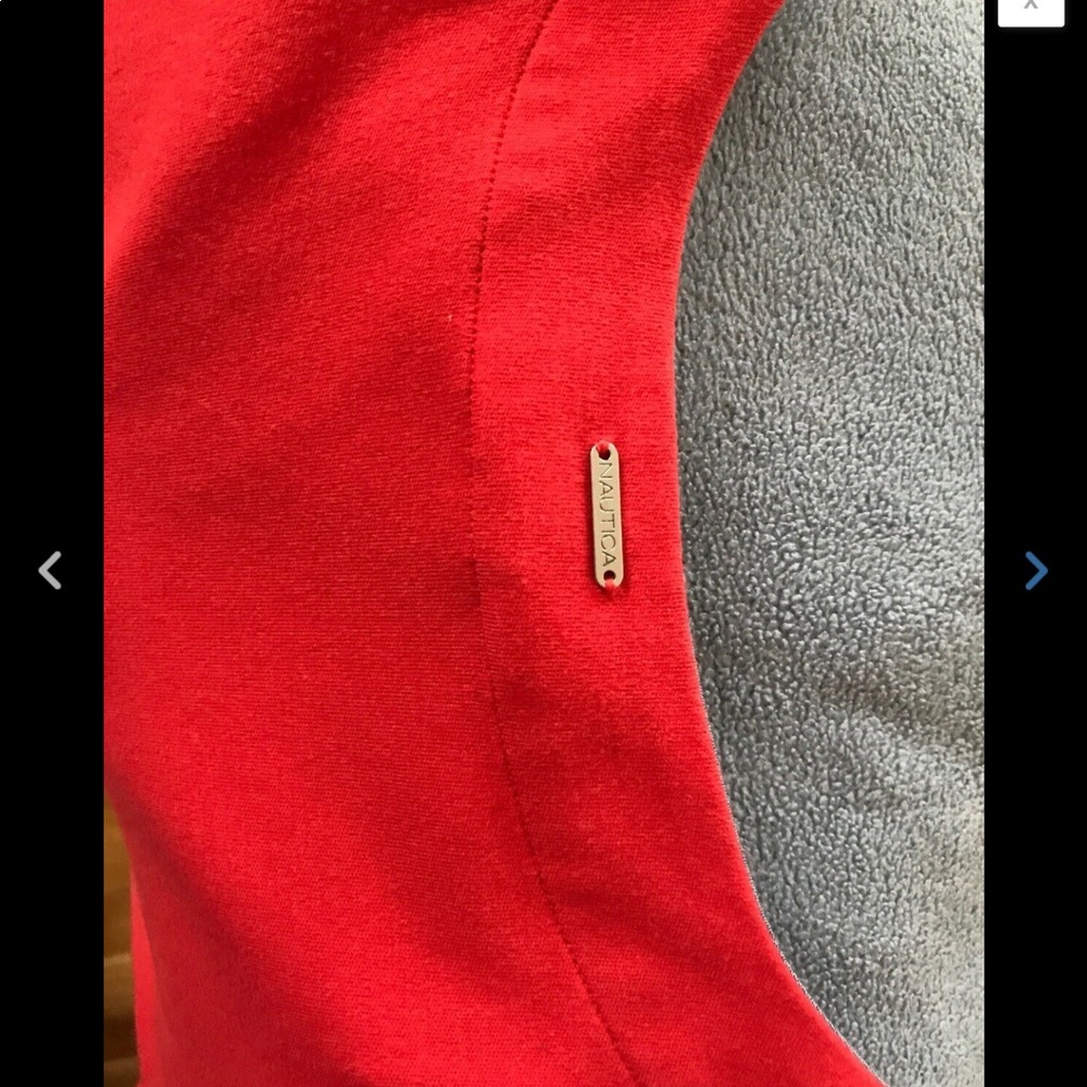 Nautica size Medium front tie dress (coral red) - Picture 4 of 5